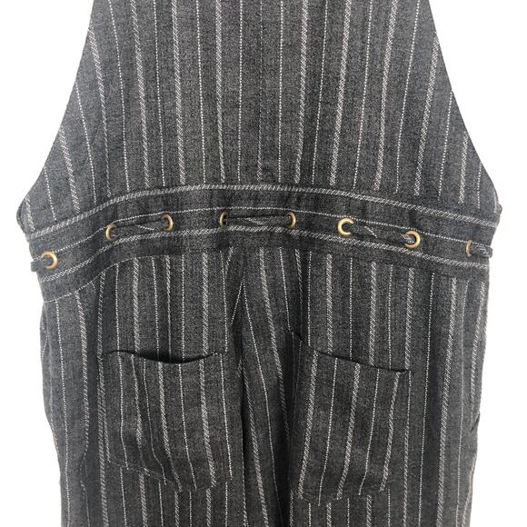 Black Pine Striped Charcoal Overalls S - Picture 8 of 12